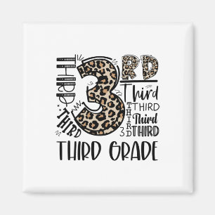 Kids-Lehrer Ck Zur Schule Dritte Klasse Leopard-Ty Magnet
