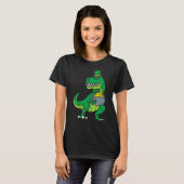 Kids Leprechaun Irish T-Rex Dinosaur St Patrick Da T-Shirt (Vorne ganz)