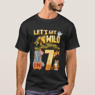 Kids Let's Be Wild Ich bin 7 Safari Animal Zoo Ani T-Shirt