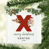 Kids Letter X Monogram Weihnachtsbaum Ornament Aus Metall