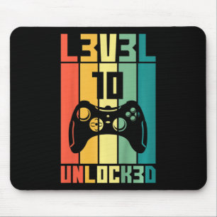 Kids Level 10 freigeschaltet Vintage-Videospieler  Mousepad
