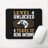 Kids Level 4 freigeschaltet Videospiel 4. Geburtst Mousepad (Mit Mouse)