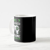 Kids Level 7 Unlocked 7 Years Old Video Gamer Birt Kaffeetasse (Vorderseite Links)