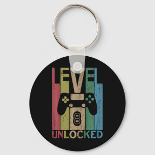 Kids Level 8 freigeschaltet T-Shirt Videospieler 8 Schlüsselanhänger