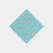 Kids Lighthouse and Anchor Pattern on Blue Serviette (Ecke)