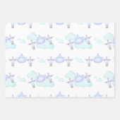 Kids Lilac Flugzeug Flug Luftfahrt Geburtstag Geschenkpapier Set (Vorderseite 2)