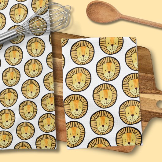 Kids Lion Jungle Animal Pattern Geschirrtuch