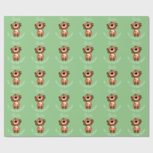 Kids Lion Roar Einige Personalisiert Geschenkpapier (Flach)