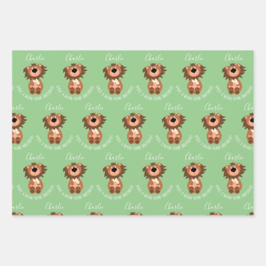 Kids Lion Roar Einige Personalisiert Geschenkpapier Set (Vorderseite)