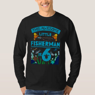 Kids Little Fisherman ist jetzt 6 Fischen Meer 6th T-Shirt