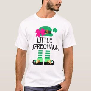 Kids Little Leprechaun With Bow For Girls St Patri T-Shirt
