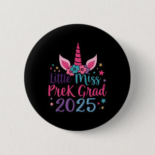 Kids Little Miss Pre-k Grad Preschool Girls Prek G Button