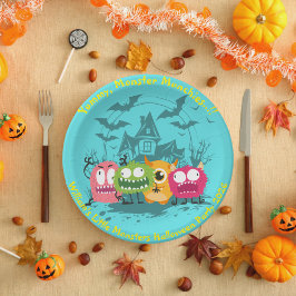 Kids Little Monsters Halloween Paper Plate Pappteller
