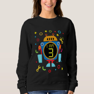 Kids Little Robot Geburtstag 3. Geburtstag Technik Sweatshirt