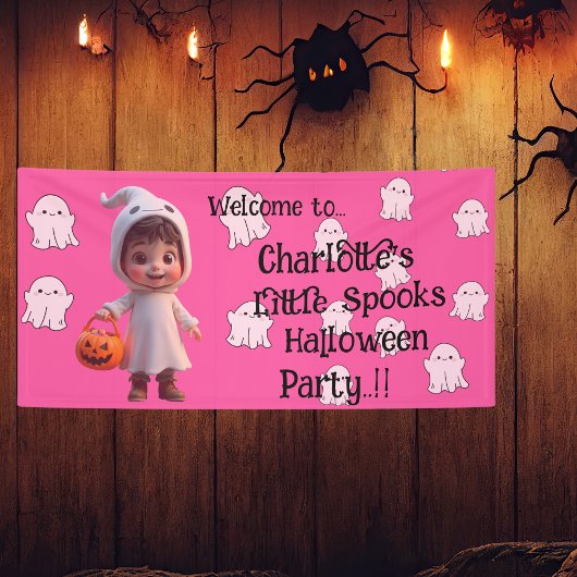 Kids Little Spooks Halloween-Party Banner