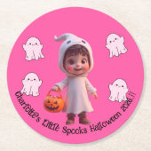 Kids Little Spooks Halloween-Party Runder Pappuntersetzer (Vorderseite)