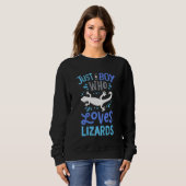 Kids Lizard nur ein Junge, der Lizards Liebe Sweatshirt (Vorne ganz)