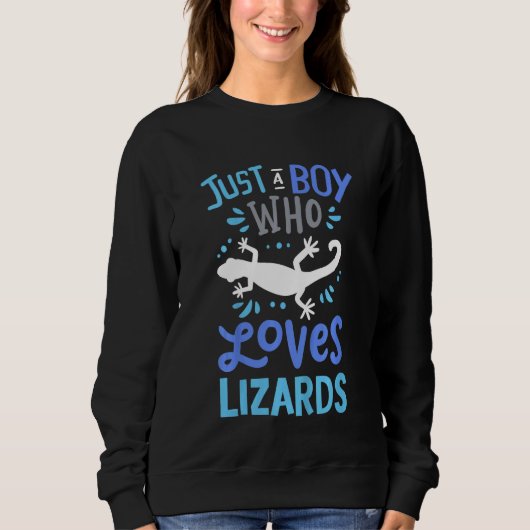 Kids Lizard nur ein Junge, der Lizards Liebe Sweatshirt (Vorderseite)