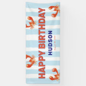 Kids Lobster Happy Birthday Banner (Vertikal)