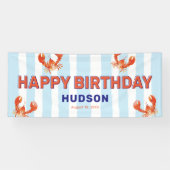Kids Lobster Happy Birthday Banner (Horizontal)
