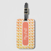 Kids lunch box mit orangefarbenem Tulpenblumenmust Gepäckanhänger (Vorderseite Vertikal)