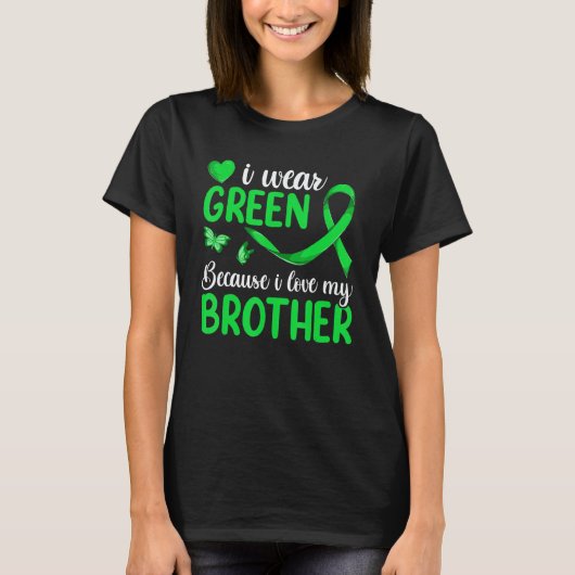 Kids Lymphoma Matching I Wear Green For My Brothe T-Shirt (Vorderseite)