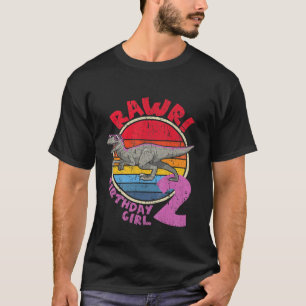 Kids Mädchen 2. Geburtstag I Rawr! Velociraptor I T-Shirt