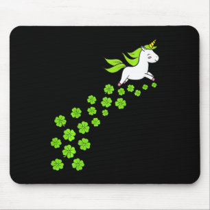 Kids Mädchen Glücklicher St. Patricks Tag Einhorn Mousepad