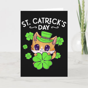 Kids Mädchen St Patricks Day Katze Glücklich St Ca Karte