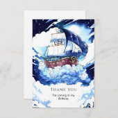Kids' Magic Sea Pirate Geburtstag Dankeskarte (Vorne/Hinten)
