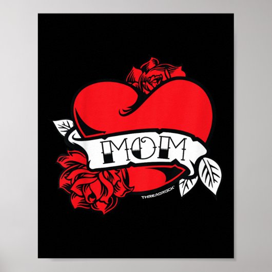 Kids Mama Herz Tattoo Poster (Vorne)