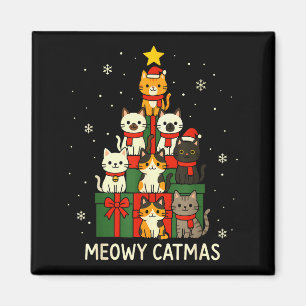 Kids Männer Frauen Meowy Catmas Lustige Weihnachte Magnet