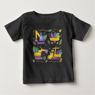 Kids Mardi Gras Construction Truck Niedlich Vehicl Baby T-shirt