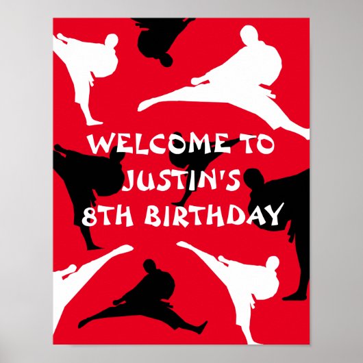 Kid's martial arts Birthday party Willkommensplaka Poster (Vorne)
