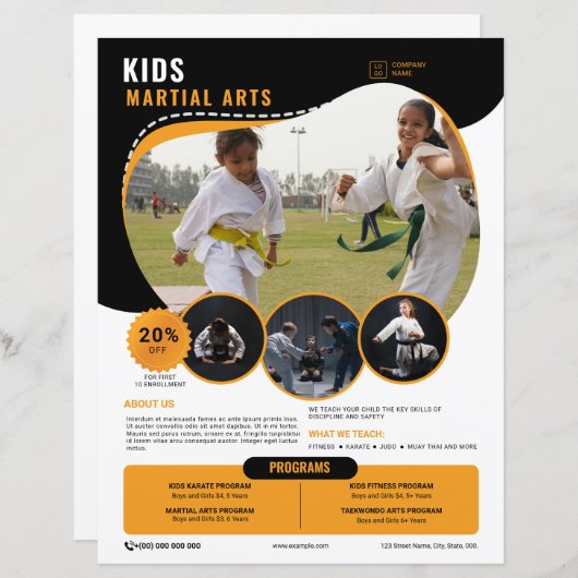 Kids Martial Arts Flyer Template (Vorne/Hinten)