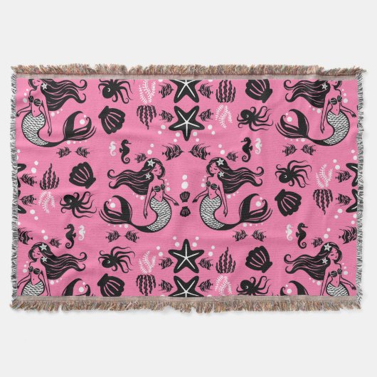 Kids Meerjungfrau Pink Decke (Vorderseite)