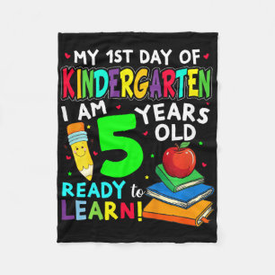 Kids Mein erster Tag im Kindergarten und ich bin 5 Fleecedecke