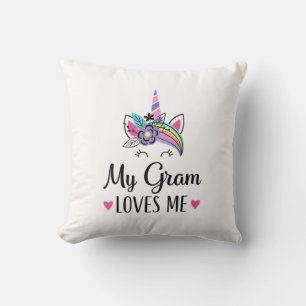 Kids Mein Oma liebt mich Einhorn Enkelin T-Shirt Kissen