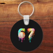 Kids Meme 67 Number Six 6 Seven 7 Ice Cream Drips Schlüsselanhänger (Vorderseite)