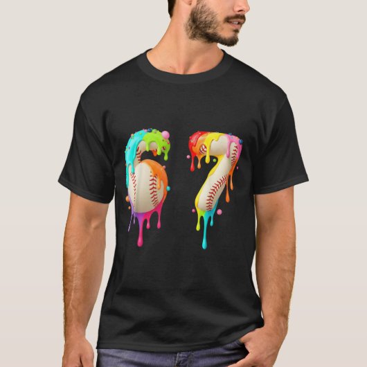 Kids Meme 67 Number Six 6 Seven 7 Ice Cream Drips T-Shirt (Vorderseite)