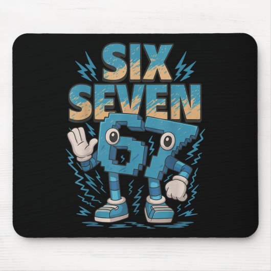 Kids Meme 67 Sechs Sieben 6 7 Italienischer Brainr Mousepad (Vorne)