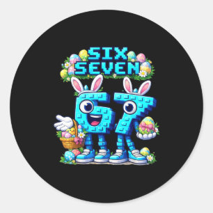 Kids Meme 67 sechs sieben 6 7 Ostertag Runder Aufkleber