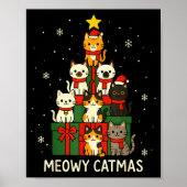 Kids Men Women Meowy Catmas Funny Christmas Cats C Poster (Vorne)