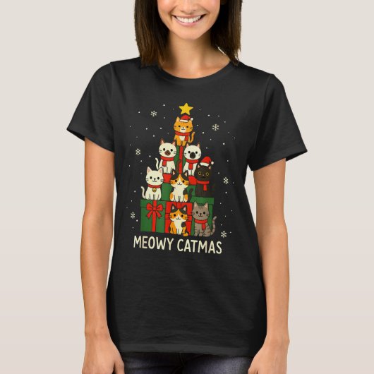 Kids Men Women Meowy Catmas Funny Christmas Cats C T-Shirt (Vorderseite)
