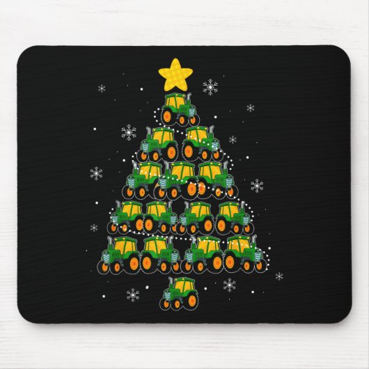 Kids Men Women Tractor Christmas Tree Farmer Xmas Mousepad (Vorne)
