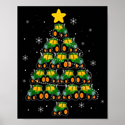 Kids Men Women Tractor Christmas Tree Farmer Xmas  Poster (Vorne)