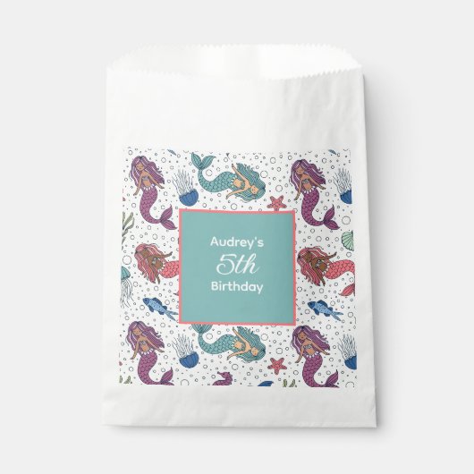 Kids Mermaid Birthday Geschenktütchen (Vorderseite)