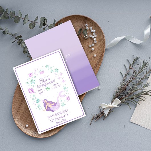 Kids Mermaid Birthday Splash Einladung