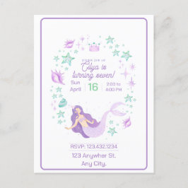 Kids Mermaid Birthday Splash Postkarte