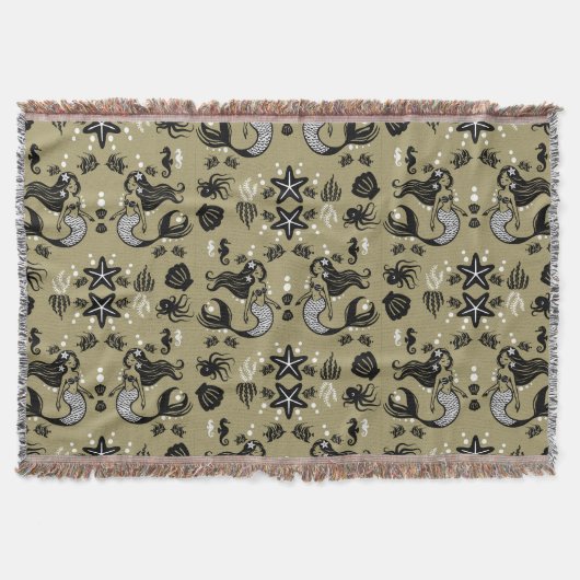 Kids Mermaid Gold Beach Decke (Vorderseite)